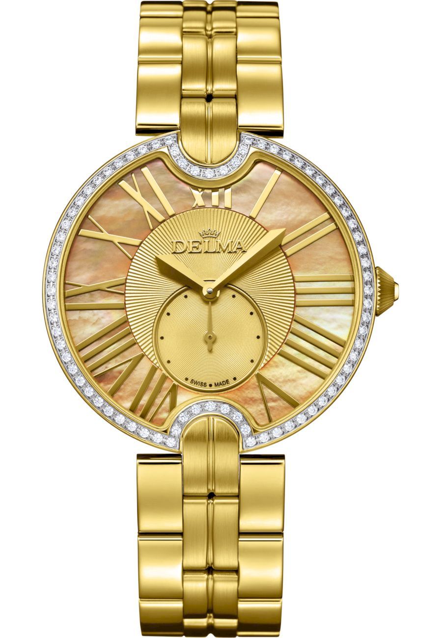 Ceas analogic, Delma, 42711.569.1.523, Quartz, 5 ATM, 36 mm, Auriu