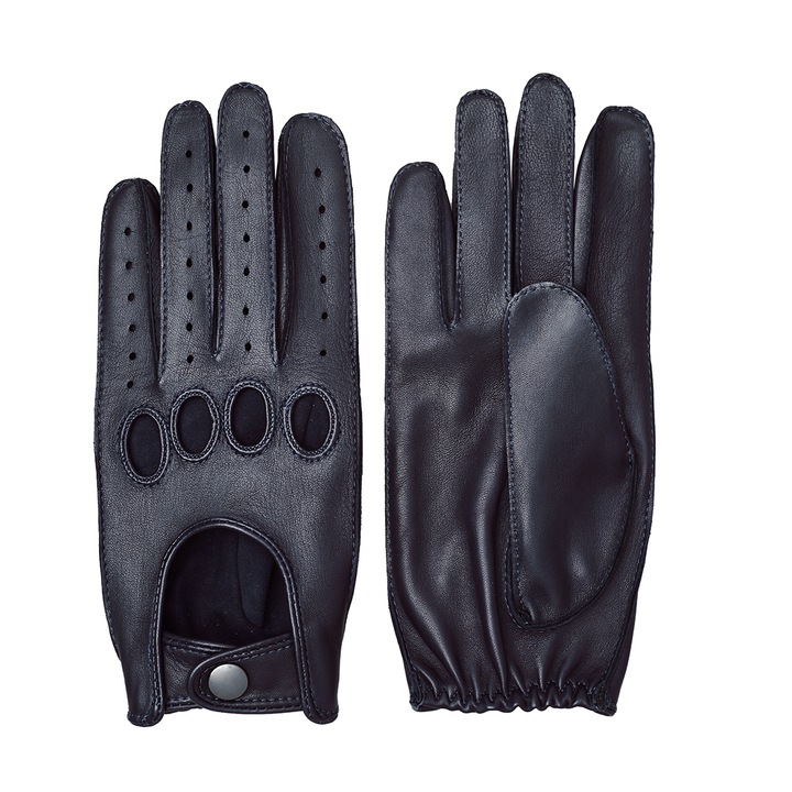 Manusi de condus pentru barbati, piele nappa,model Alexander, Bleumarin