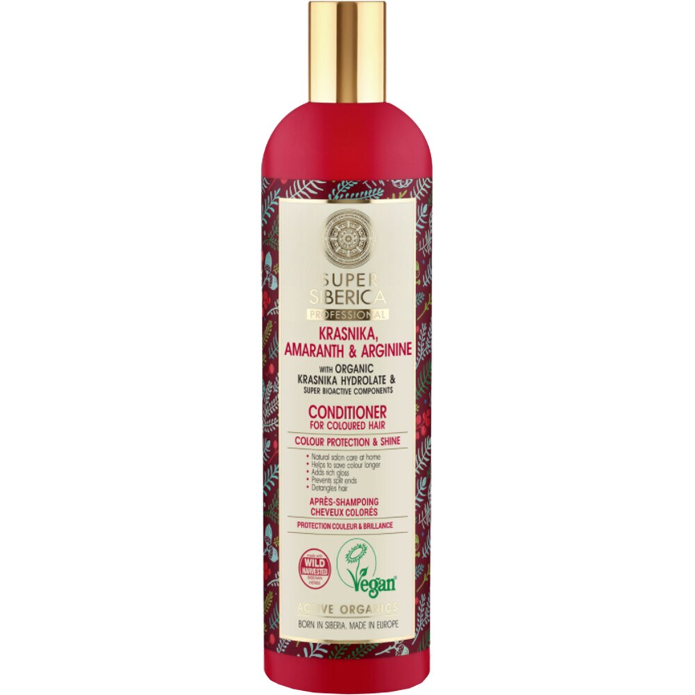 Balsam Natura Siberica Super Siberica Professional Krasnika, amaranth & arginine pentru par vopsit 400 ml