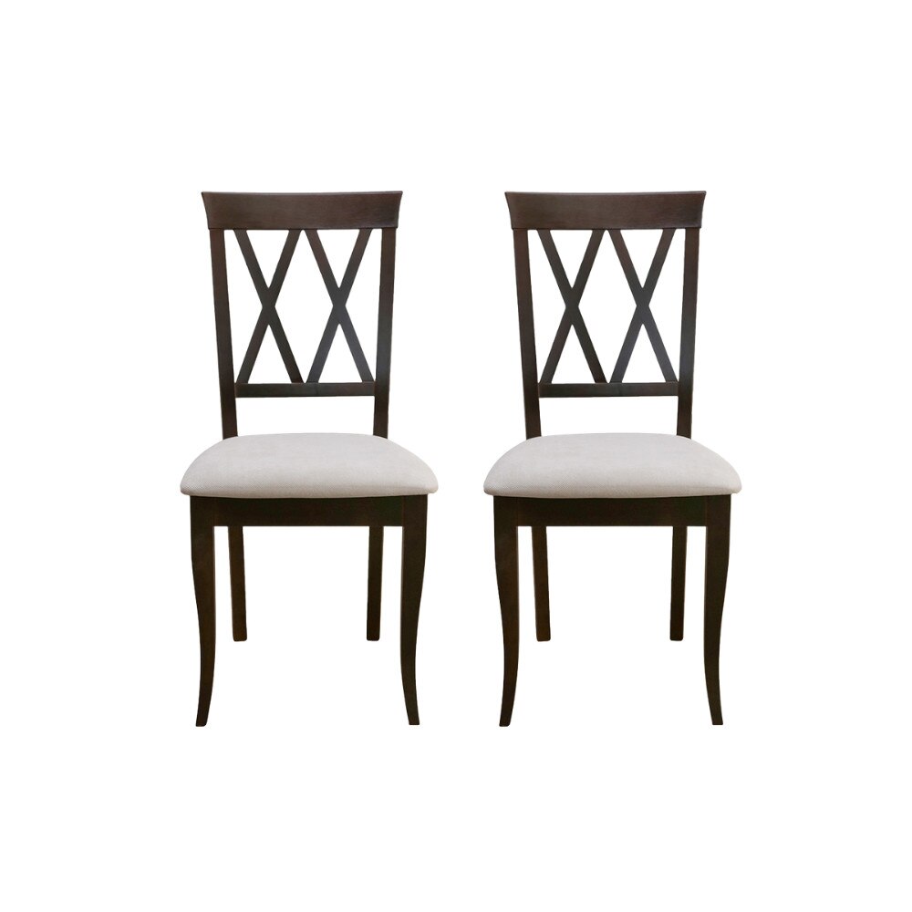 Set 2 scaune dining din lemn de fag Moderna Venetia, nuc, textil Solo 22