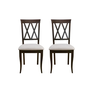 Set 2 scaune dining din lemn de fag Moderna Venetia, nuc, textil Solo 22 Set 2 scaune dining din lemn de fag Moderna Venetia, nuc, textil Solo 22