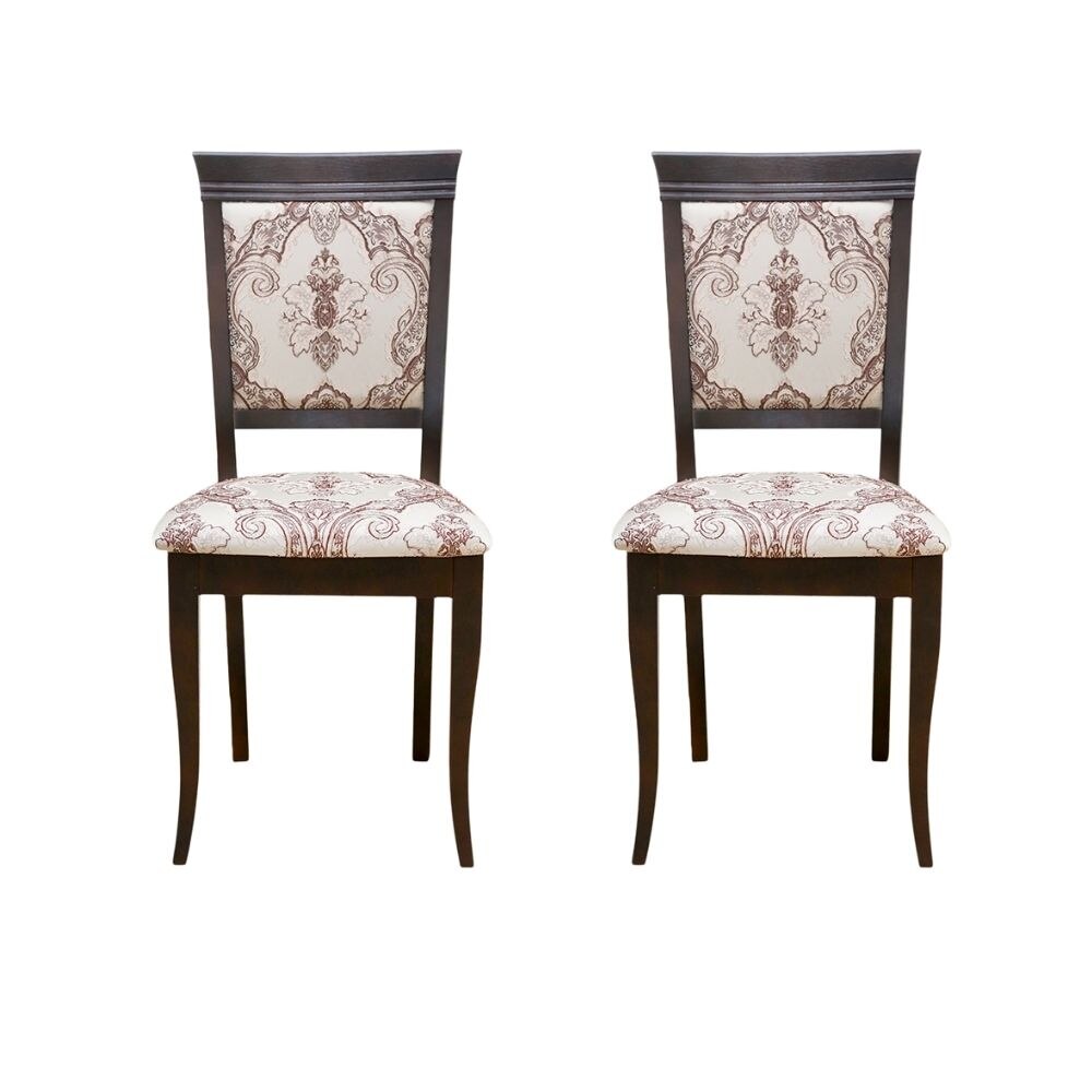 Set 2 scaune dining din lemn de fag Moderna Napoli, nuc, textil Shalimar 2A