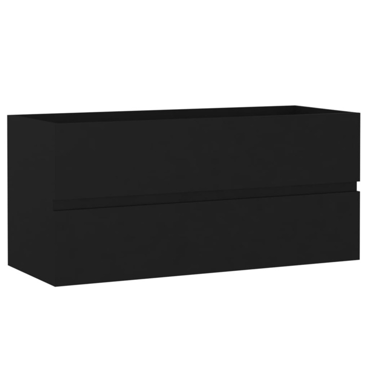 vidaXL fekete forgácslap mosdószekrény 100 x 38,5 x 45 cm