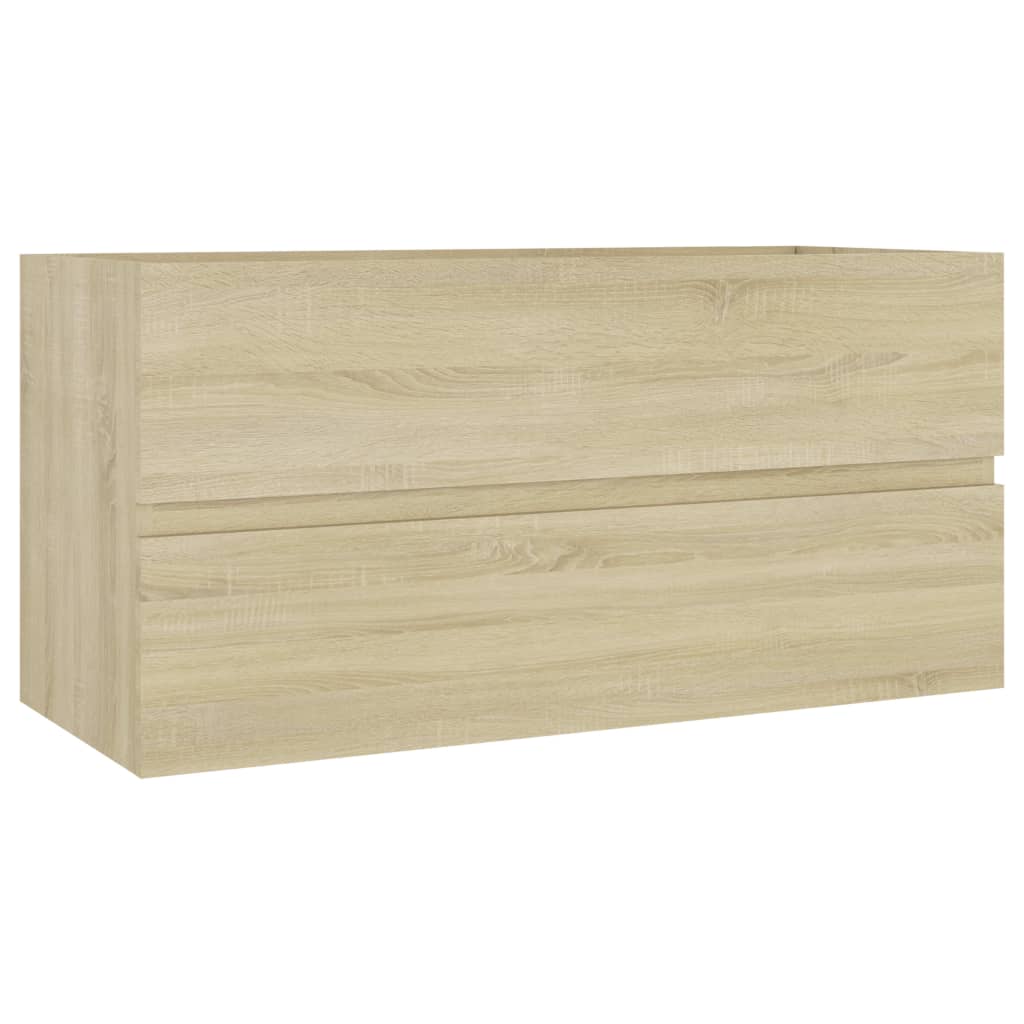 Dulap de chiuveta baie cu 2 sertare, vidaXL, PAL, 90 x 38,5 x 45 cm, Maro Stejar Sonoma