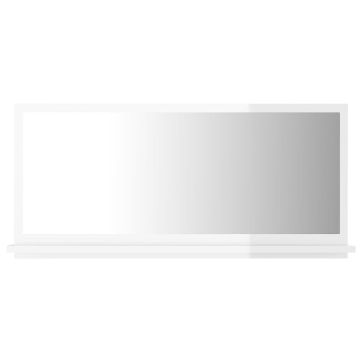 Oglinda de baie, alb extralucios, 80 x 10,5 x 37 cm, PAL 804577