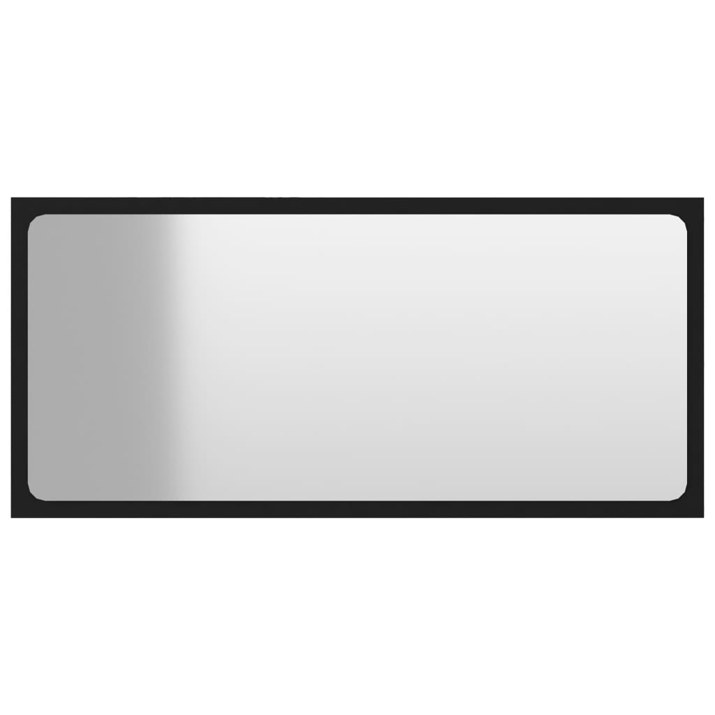 Oglinda de baie, vidaXL, PAL-acril, 80 x 1.5 x 37 cm, Negru