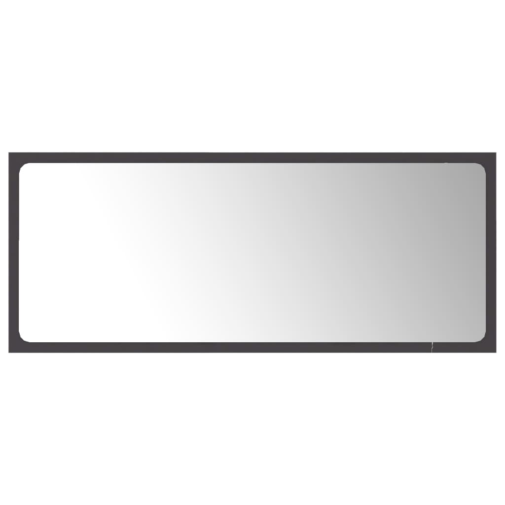 Oglinda de baie, vidaXL, PAL-acril, 90 x 1.5 x 37 cm, Gri