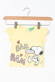 United Colors of Benetton, Tricou cu model Snoopy, Gaben/Alb/Lila United Colors of Benetton, Tricou cu model Snoopy, Gaben/Alb/Lila