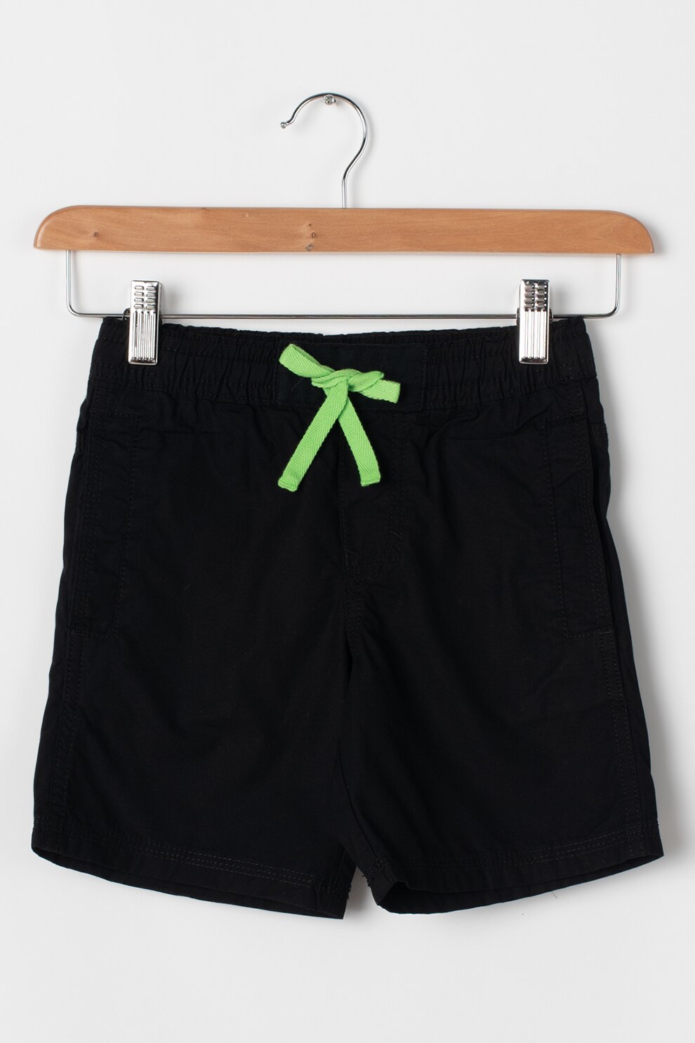 United Colors of Benetton, Bermude cu snur, Negru/Verde electric