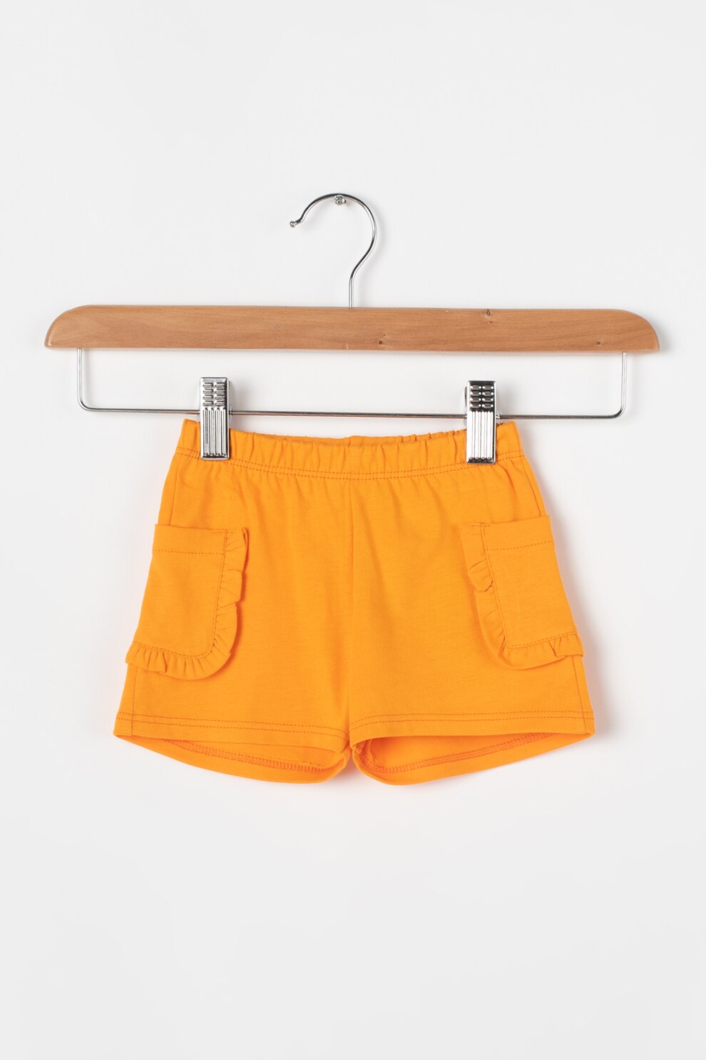 United Colors of Benetton, Pantaloni scurti din jerseu cu buzunare laterale cu volane, Oranj