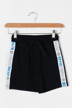 United Colors of Benetton, Pantaloni scurti din jerseu cu garnituri laterale contrastante, Negru/Alb, 150 CM United Colors of Benetton, Pantaloni scurti din jerseu cu garnituri laterale contrastante, Negru/Alb, 150 CM