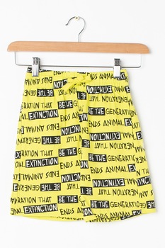 United Colors of Benetton, Pantaloni scurti din jerseu cu diverse modele, Galben/Negru United Colors of Benetton, Pantaloni scurti din jerseu cu diverse modele, Galben/Negru