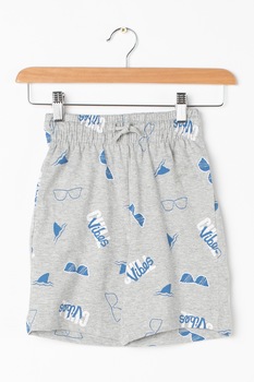 United Colors of Benetton, Pantaloni scurti din jerseu cu diverse modele, Gri melange/Albastru/Alb United Colors of Benetton, Pantaloni scurti din jerseu cu diverse modele, Gri melange/Albastru/Alb