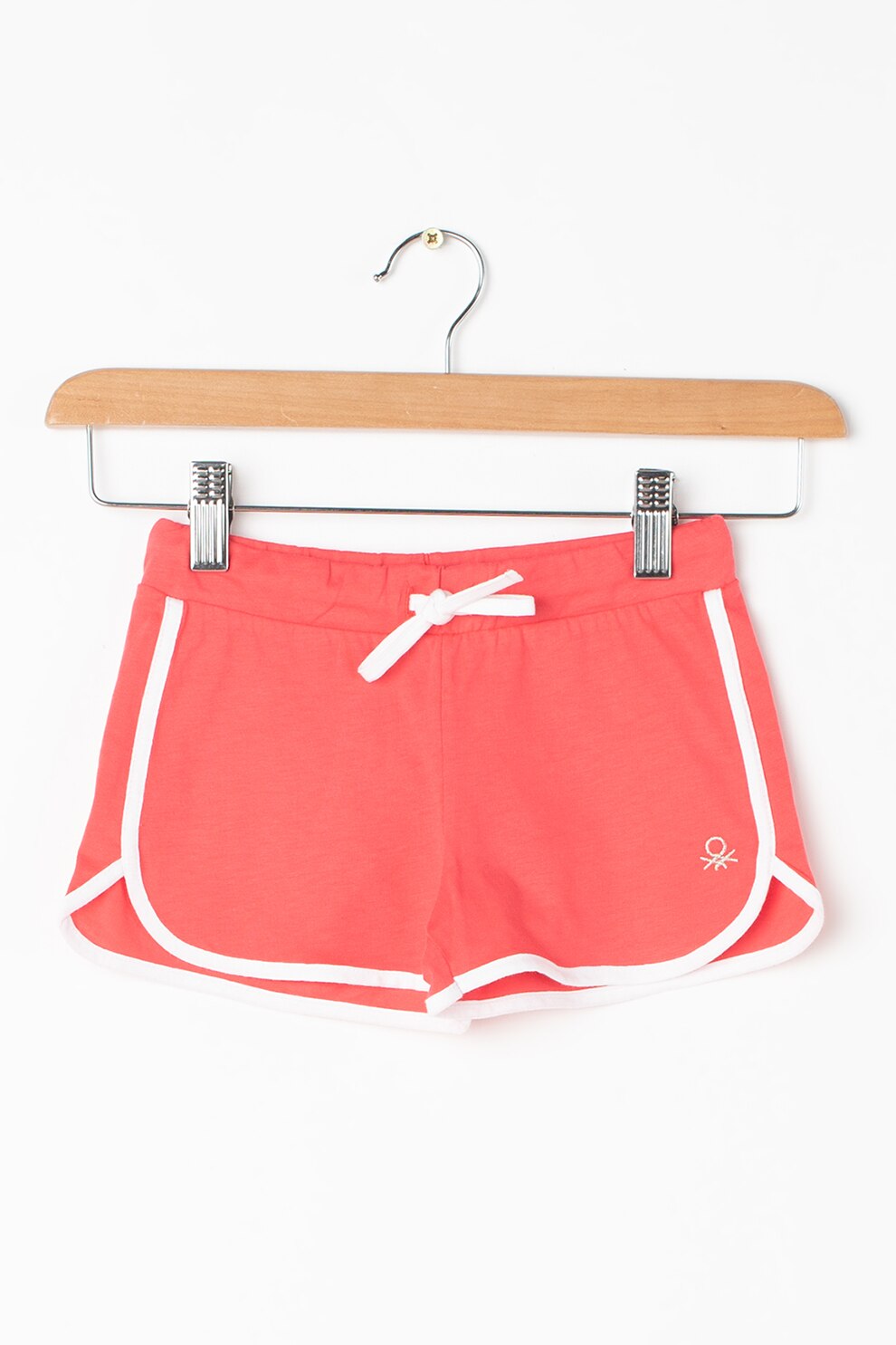 United Colors of Benetton, Pantaloni scurti sport cu terminatii contrastante, Roz/Alb