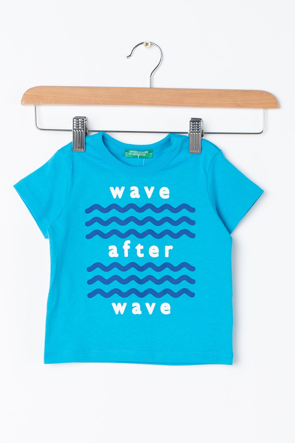 United Colors of Benetton, Set de tricou si pantaloni scurti, Bleu/Bleumarin/Alb