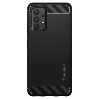 Husa Antisoc Spigen Rugged Armor pentru Samsung Galaxy A32 4G, Negru Mat Husa Antisoc Spigen Rugged Armor pentru Samsung Galaxy A32 4G, Negru Mat