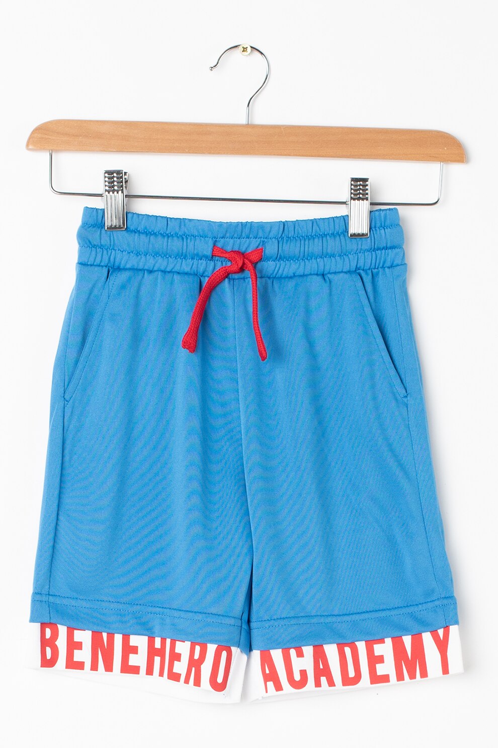 United Colors of Benetton, Pantaloni scurti cu aspect stratificat, Bleu/Alb/Rosu