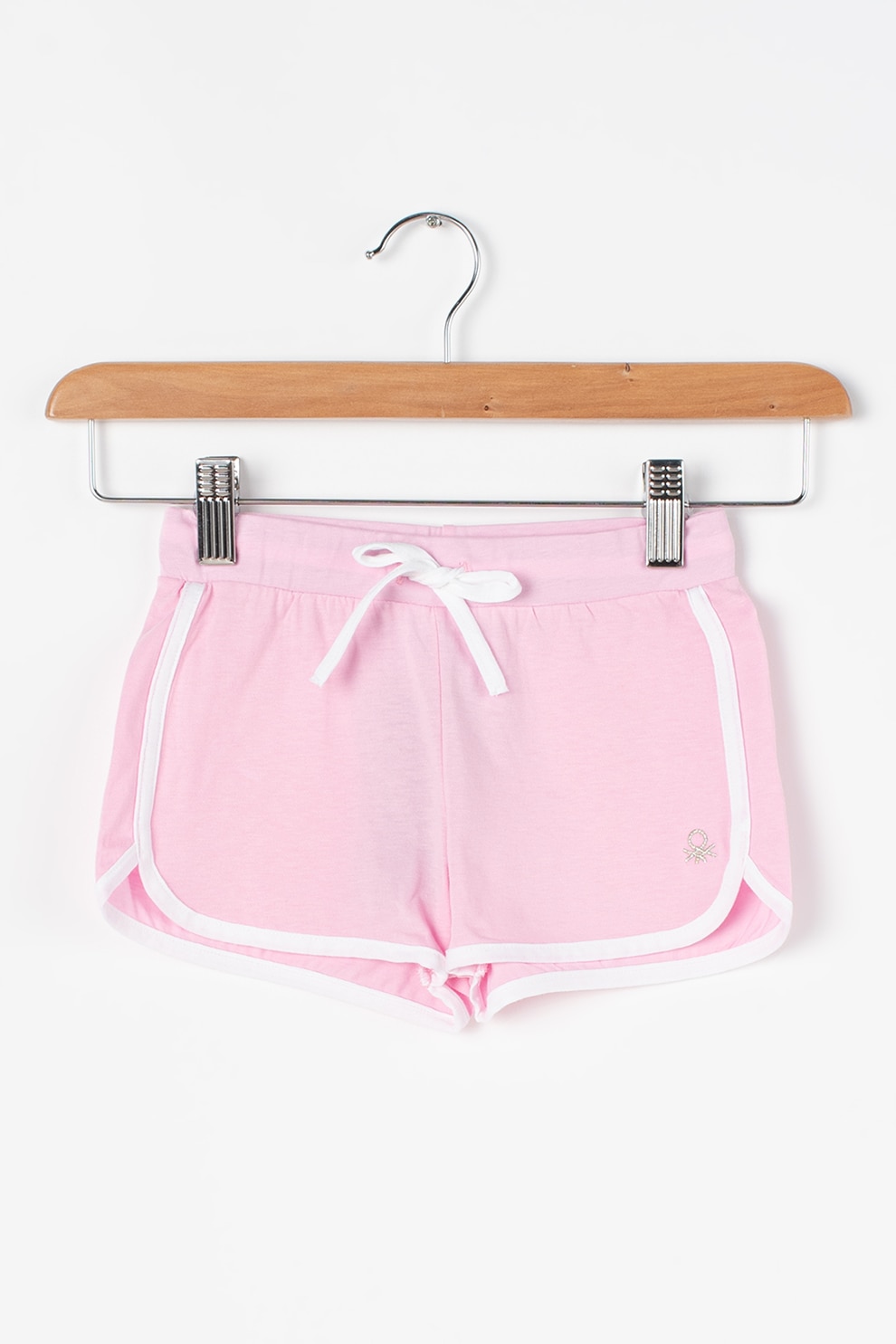 United Colors of Benetton, Pantaloni scurti sport cu terminatii contrastante, Roz pastel
