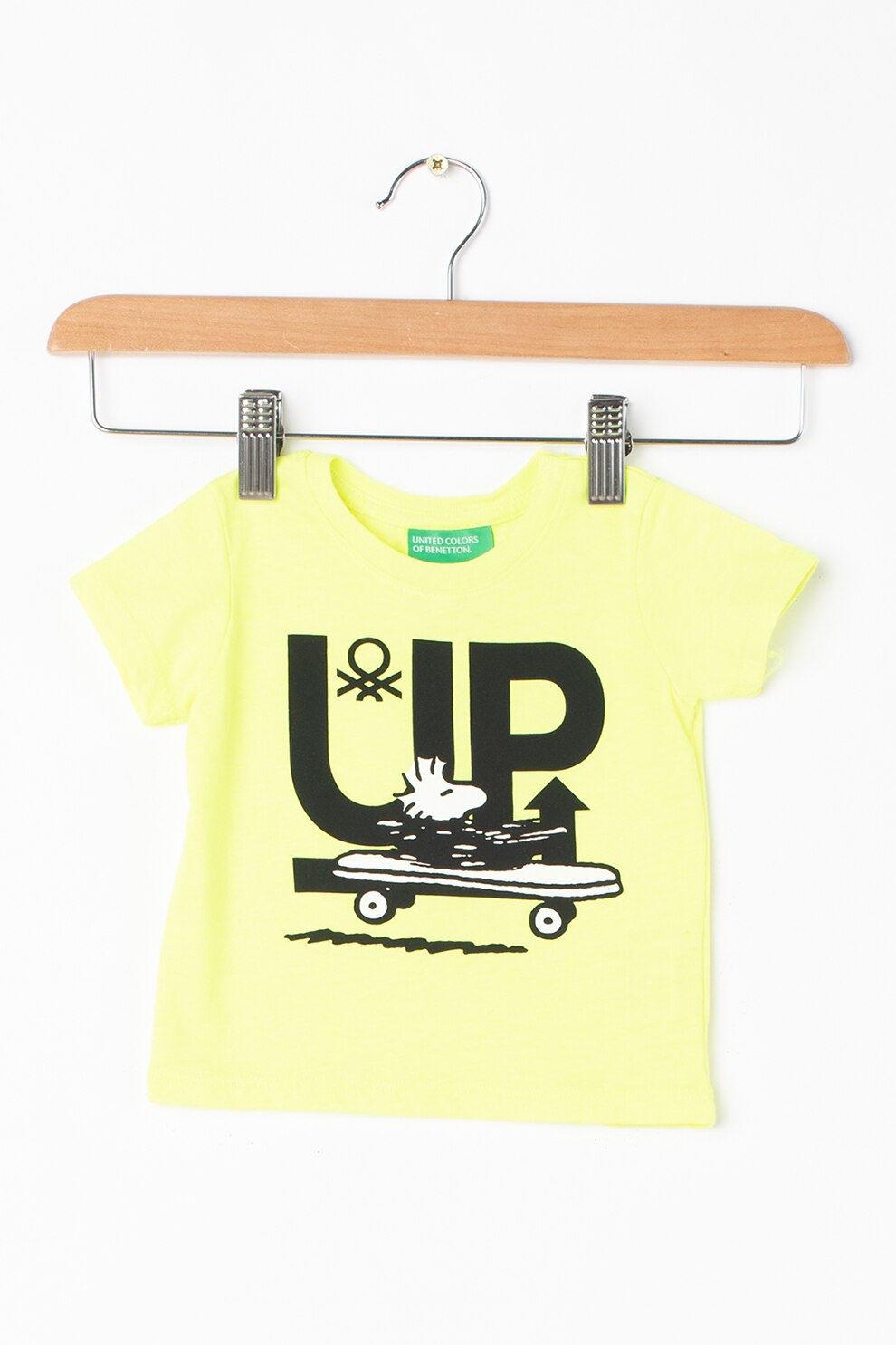 United Colors of Benetton, Tricou cu imprimeu cu desene, Verde/Negru