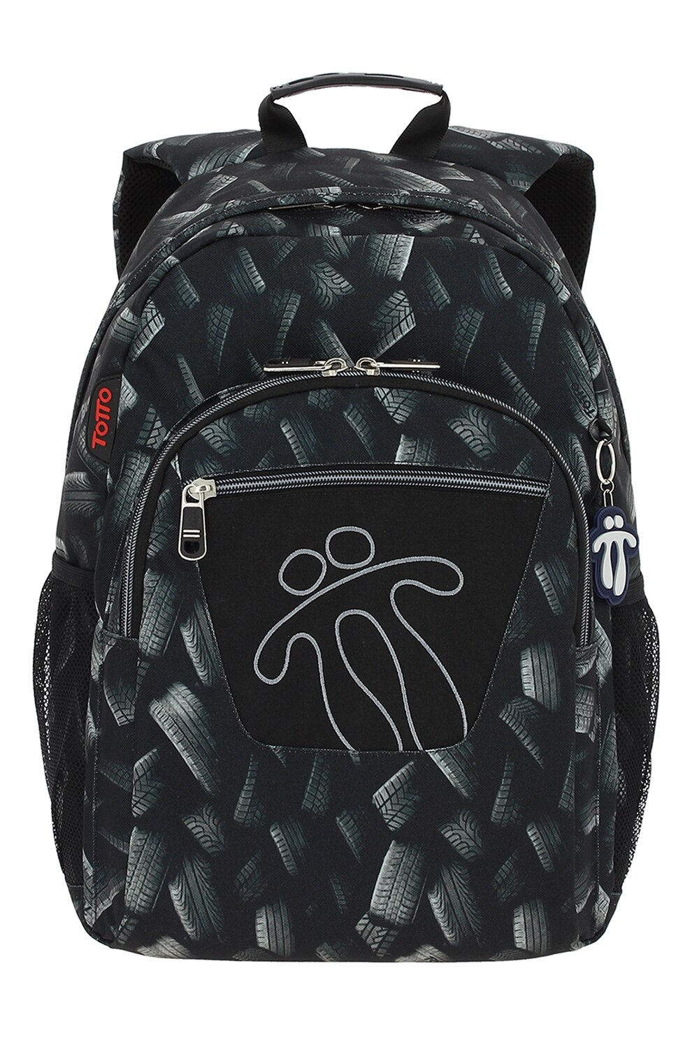 Totto, Rucsac cu model abstract, Negru/Gri