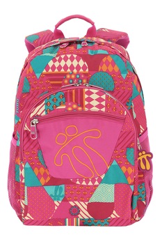 Totto, Rucsac cu imprimeuri diverse si buzunare laterale de plasa 20 L, Roz aprins/Albastru Totto, Rucsac cu imprimeuri diverse si buzunare laterale de plasa 20 L, Roz aprins/Albastru