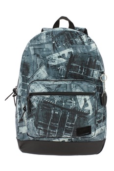 Totto, Rucsac cu imprimeu cu compartiment pentru laptop, Albastru prafuit/Negru Totto, Rucsac cu imprimeu cu compartiment pentru laptop, Albastru prafuit/Negru