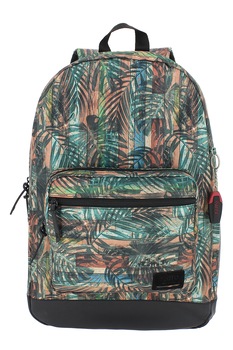 Totto, Rucsac cu imprimeu floral si buzunar exterior - 24 L, Oranj/Verde/Albastru Totto, Rucsac cu imprimeu floral si buzunar exterior - 24 L, Oranj/Verde/Albastru