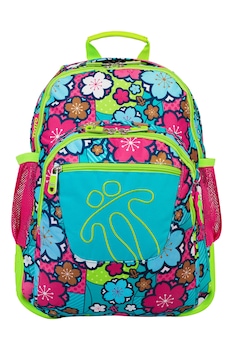 Totto, Rucsac din material textil cu imprimeu si buzunare frontale cu fermoar - 20L, Albastru/Verde/Roz Totto, Rucsac din material textil cu imprimeu si buzunare frontale cu fermoar - 20L, Albastru/Verde/Roz