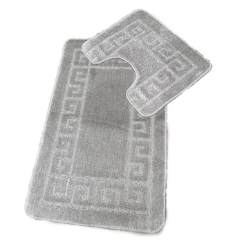 Set 2 Covorase baie Gri , 50x80/50x40 MONO/GREEK KEY Set 2 Covorase baie Gri , 50x80/50x40 MONO/GREEK KEY