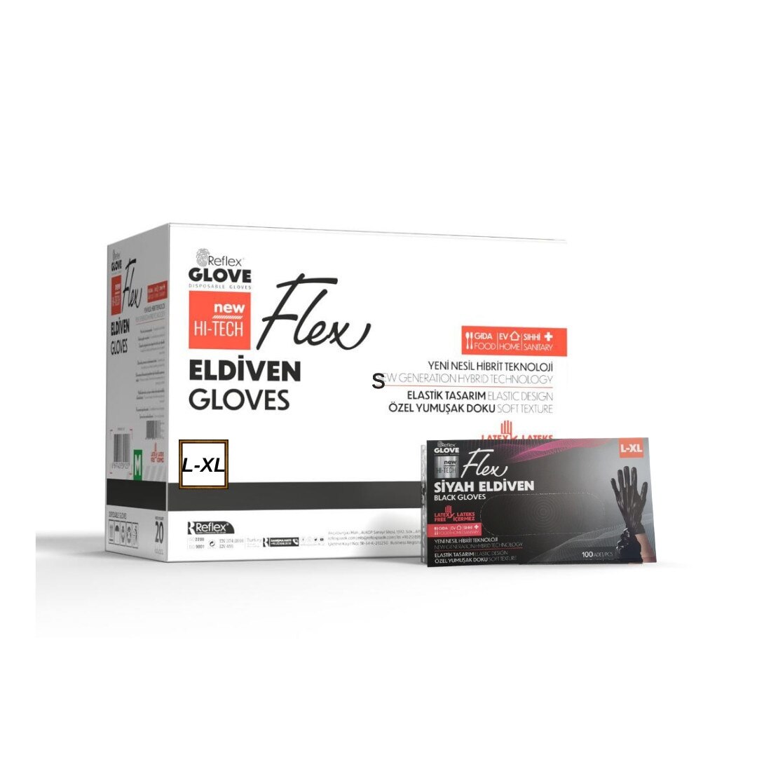 Bax 20 cutii , manusi TPE, negru , 2000 buc, L_XL