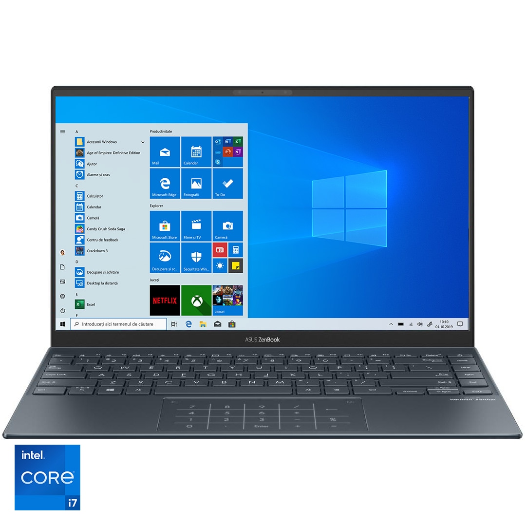 Laptop ultraportabil ASUS Zenbook 14 UX425EA cu procesor Intel Core i7-1165G7, 14