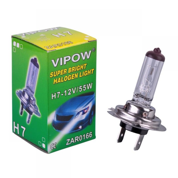 Vipow Autó izzó, H7, 12v, 60 / 55w, Foglalat px26d