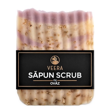Sapun natural scrub cu ovaz, Veera, 100 g Sapun natural scrub cu ovaz, Veera, 100 g