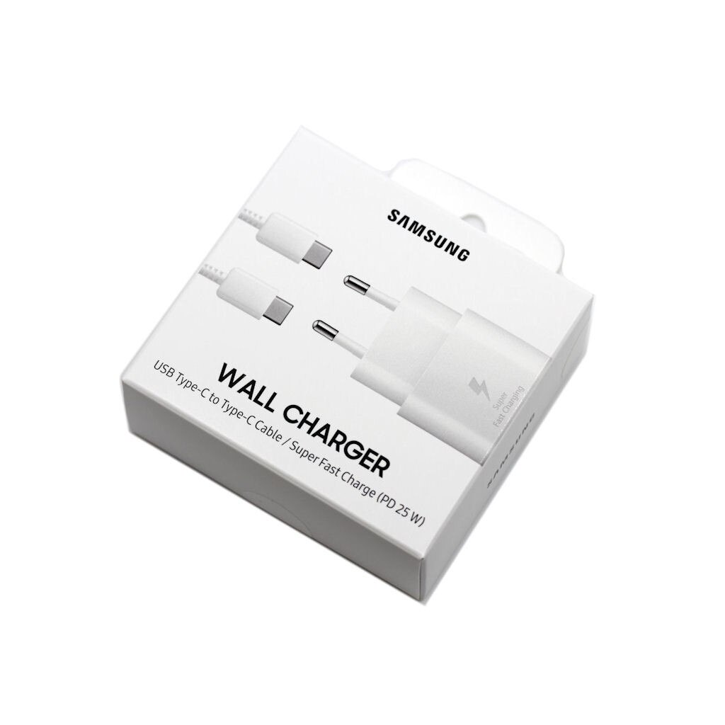 Incarcator retea Samsung EP-TA800XWEGWW si EP-DG977BWE Super Fast Charger, USB-C, 25W plus cablu USB-C, White, Blister Samsung