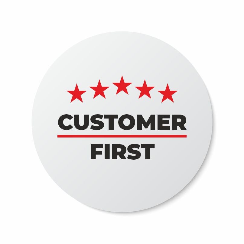 Etichete adezive, Customer First, 100 buc, PVC, 10x10 cm