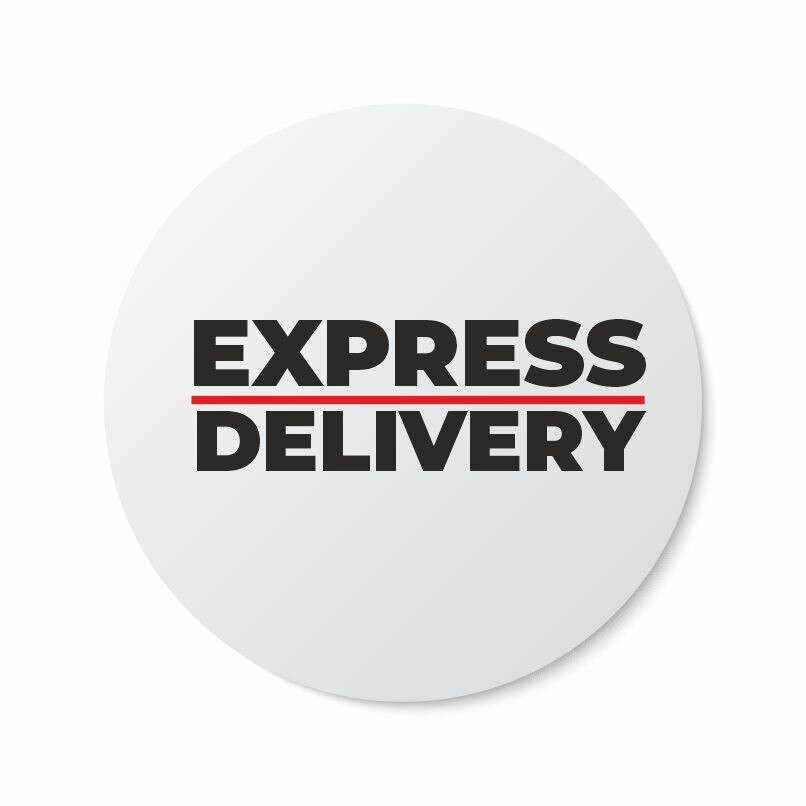 Etichete adezive, Express Delivery, 100 buc, PVC, 5x5 cm