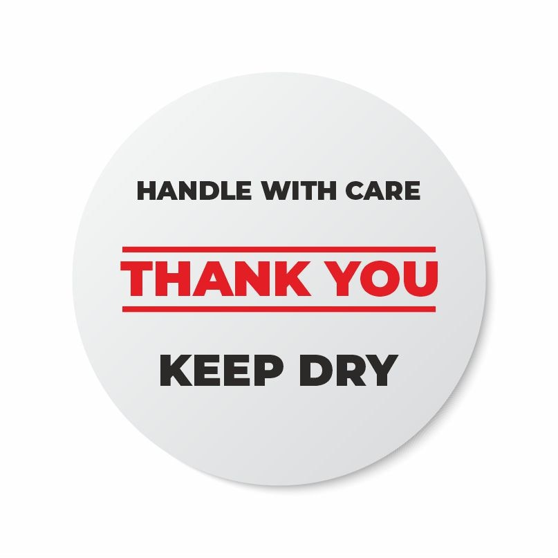 Etichete adezive, Handle With Care, 100 buc, PVC, 3x3 cm