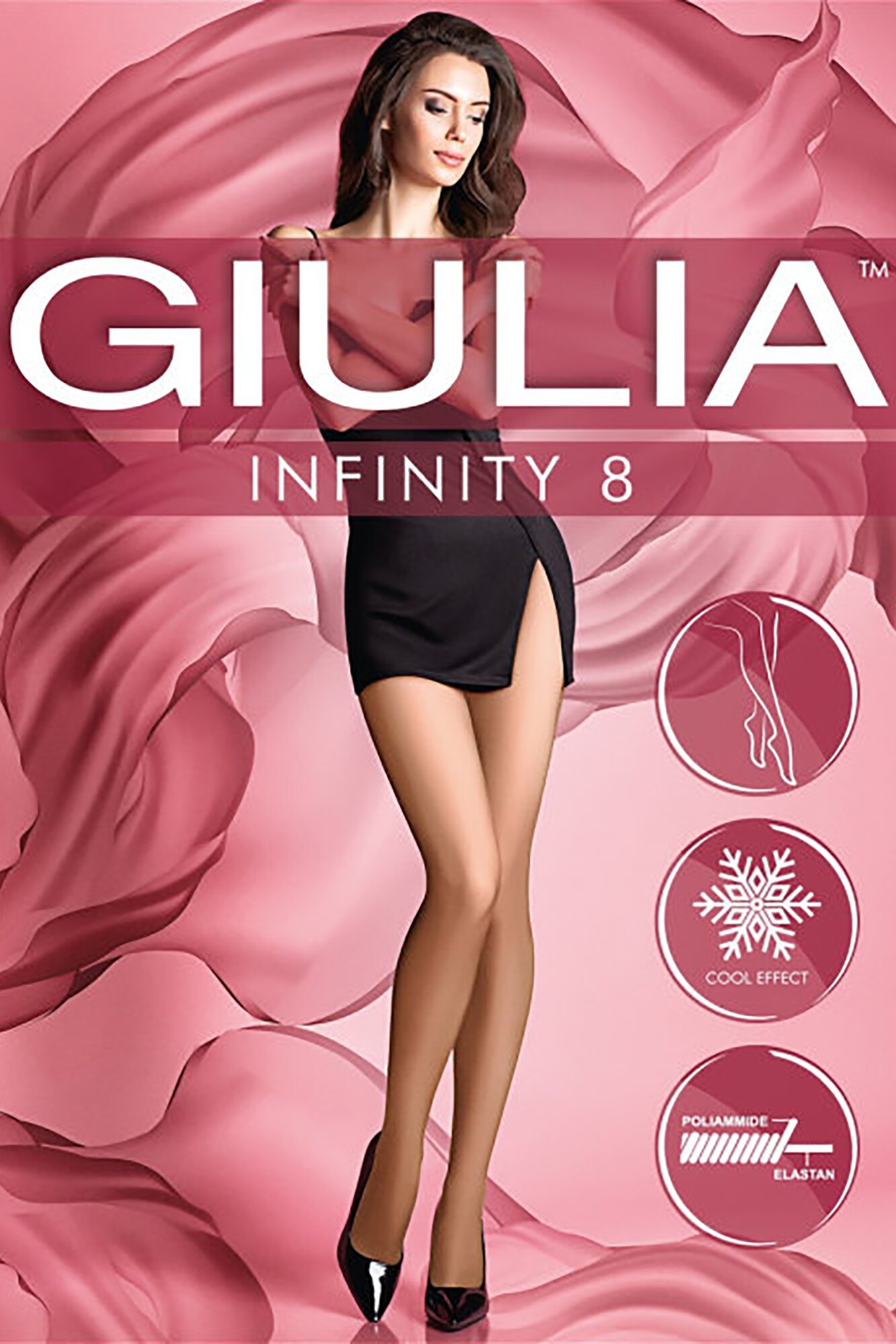 Dres Infinity, Giulia, Poliamida, 8 DEN, Negru