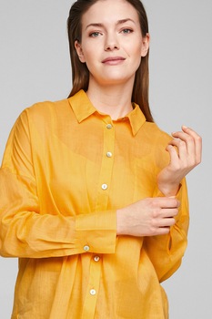 s.Oliver, Camasa din amestec de in cu maneci lungi, Ocru s.Oliver, Camasa din amestec de in cu maneci lungi, Ocru