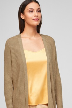 s.Oliver, Cardigan din tricot cu striatii, fara inchidere, Maro camel s.Oliver, Cardigan din tricot cu striatii, fara inchidere, Maro camel