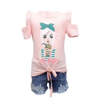 Compleu Fantasia Land doua piese roz/albastru, Roz Compleu Fantasia Land doua piese roz/albastru, Roz