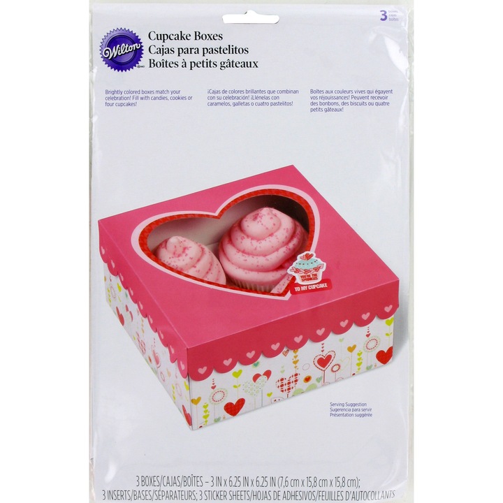 Muffin doboz készlet, 3 részes, Wilton, 15,88 x 15,88 x 7,62 cm
