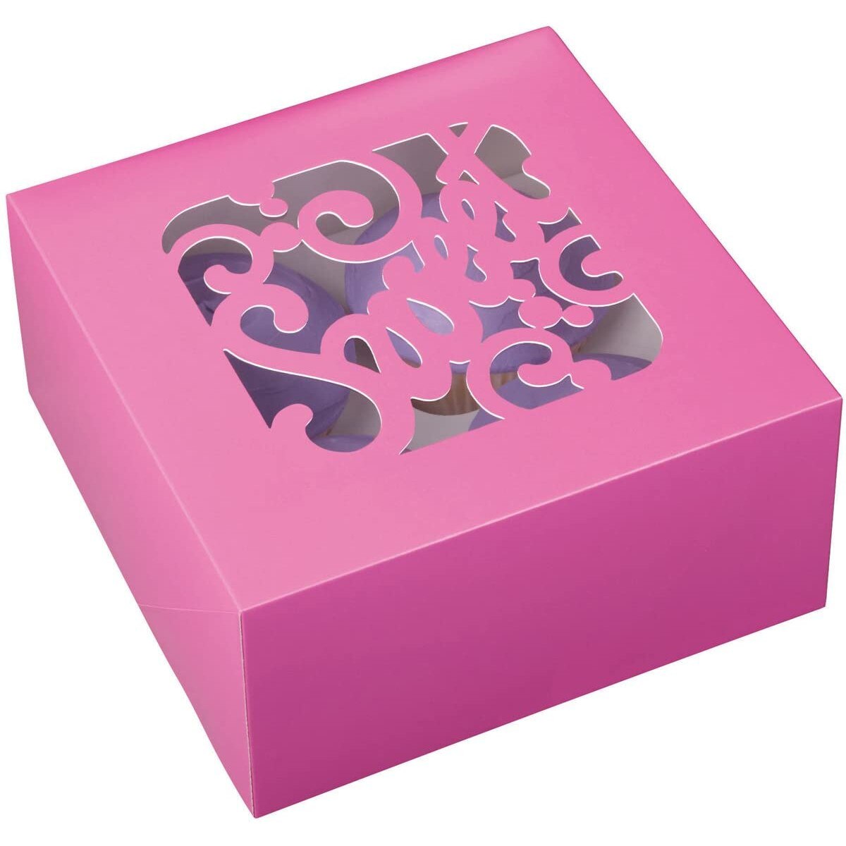 Set 3 cutii pentru depozitarea deliciilor, roz, Wilton, 16 x 16 x 8 cm