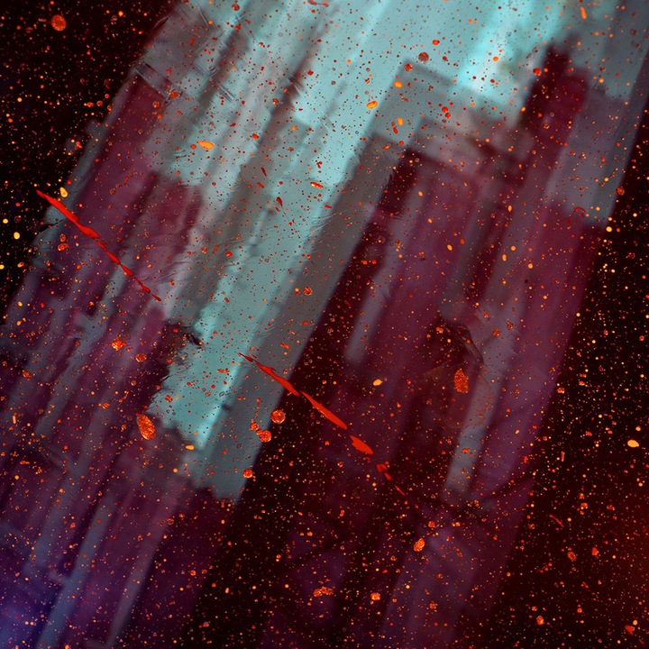 Autocolant Art Star pentru mobilier, Abstract blurat si stropi sangerii, autoadeziv, latime 50 cm x lungime 70 cm