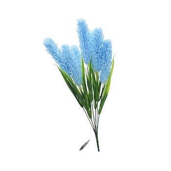 Planta artificiala cu 7 fire, Naimeed D3085, culoare Albastru, 40 x 13 cm