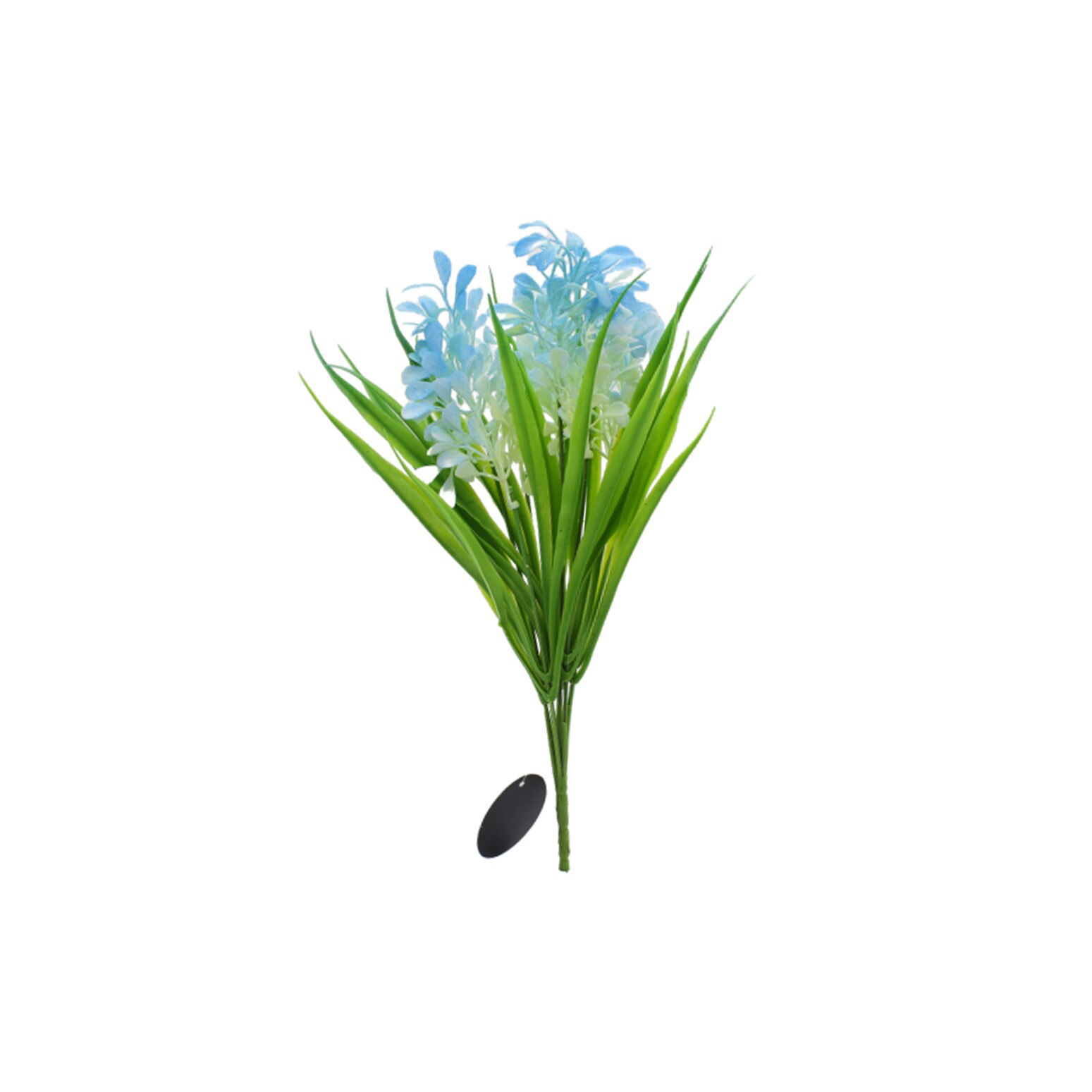 Planta artificiala cu 7 fire, Naimeed D3088, culoare Albastru, 34 x 18 cm