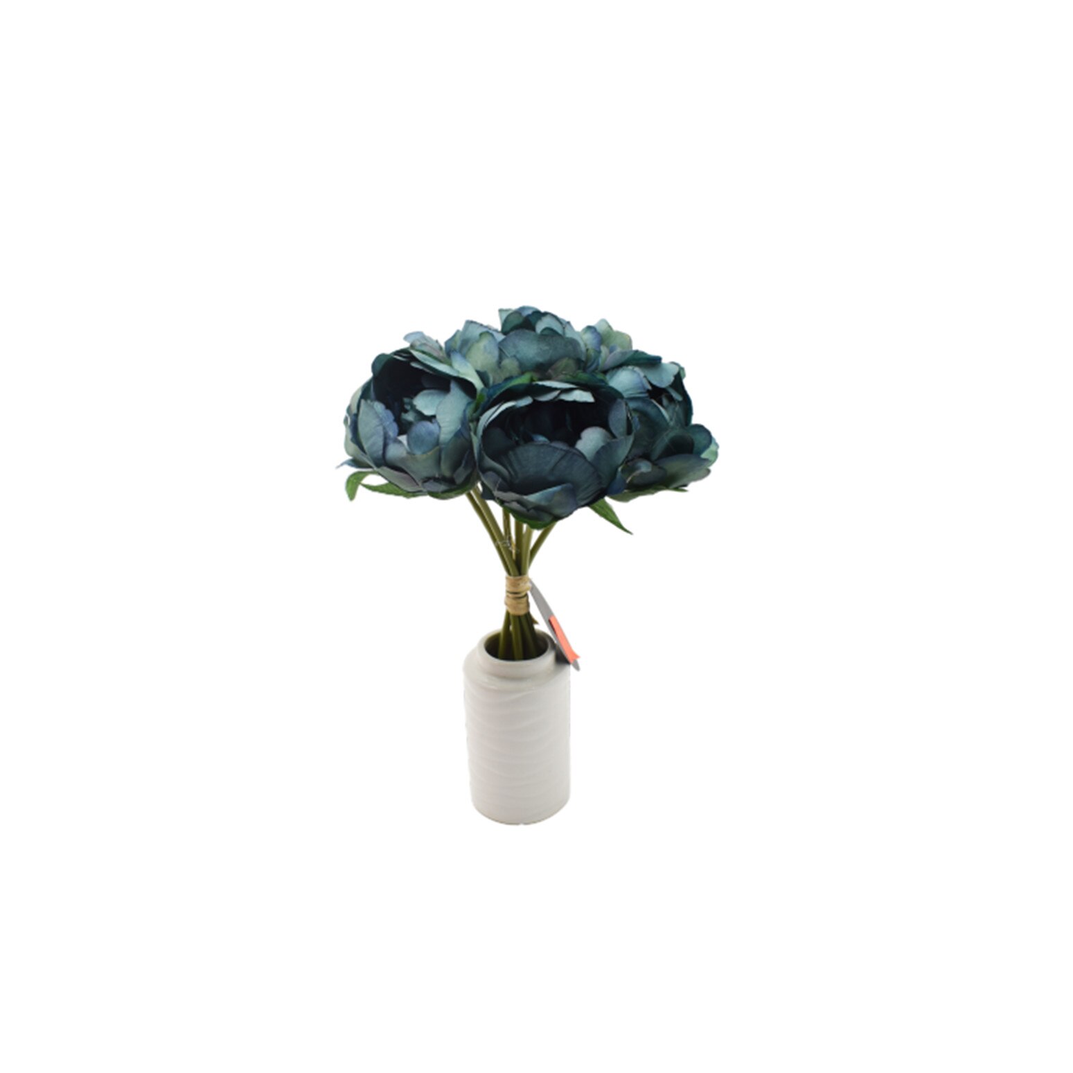 Buchet artificial cu 7 fire, Naimeed D3096, culoare Albastru / Verde, 26 x 19 cm