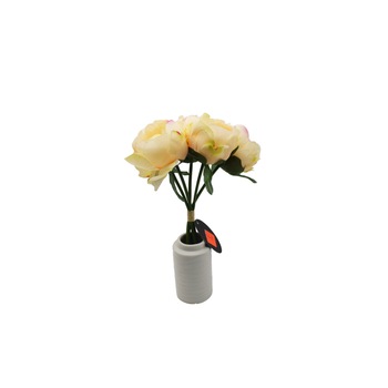 Buchet artificial cu 5 fire, Naimeed D3097, culoare Crem, 25 x 17 cm Buchet artificial cu 5 fire, Naimeed D3097, culoare Crem, 25 x 17 cm