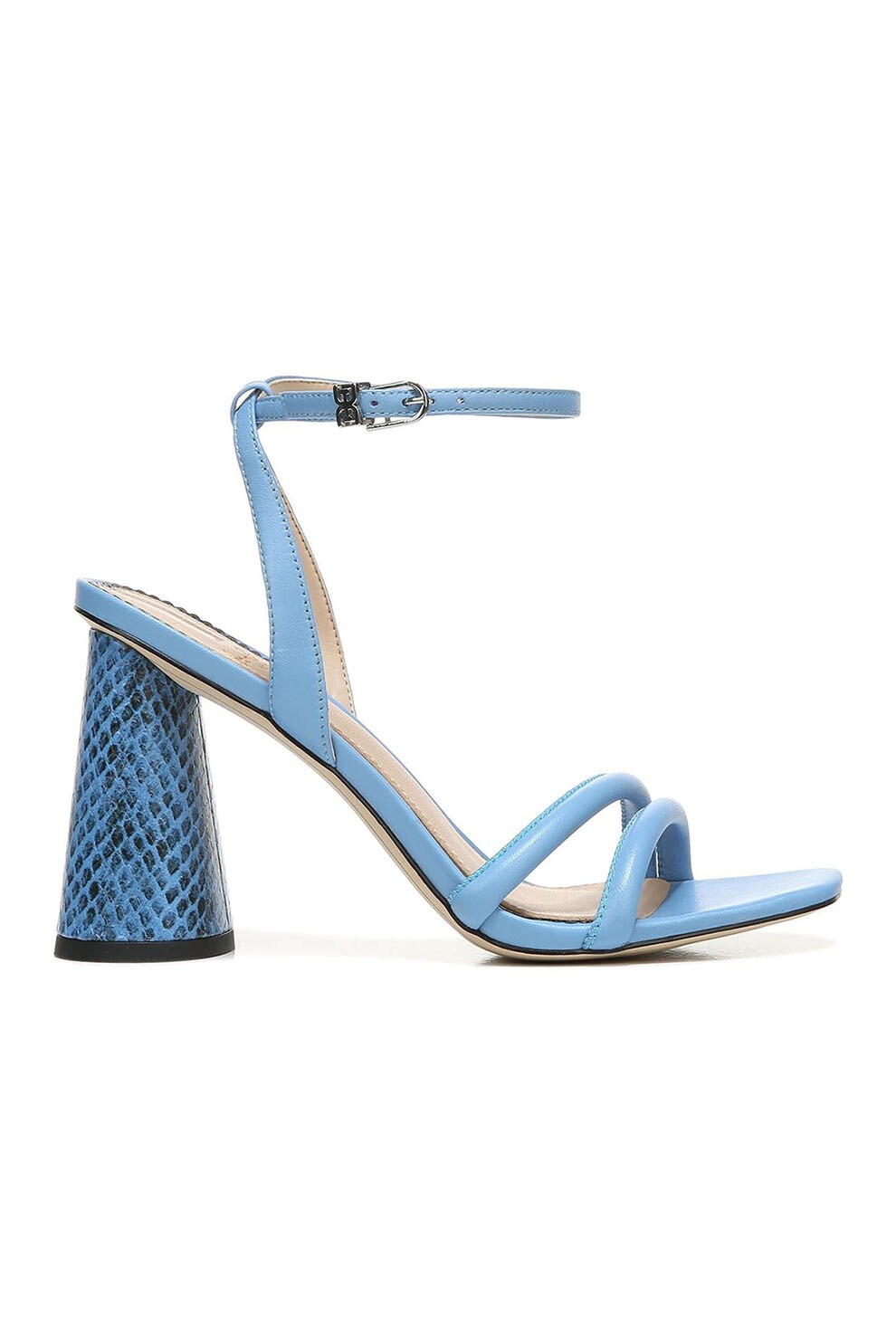 Sam Edelman, Sandale de piele cu toc masiv Kia, Albastru lavanda, 10