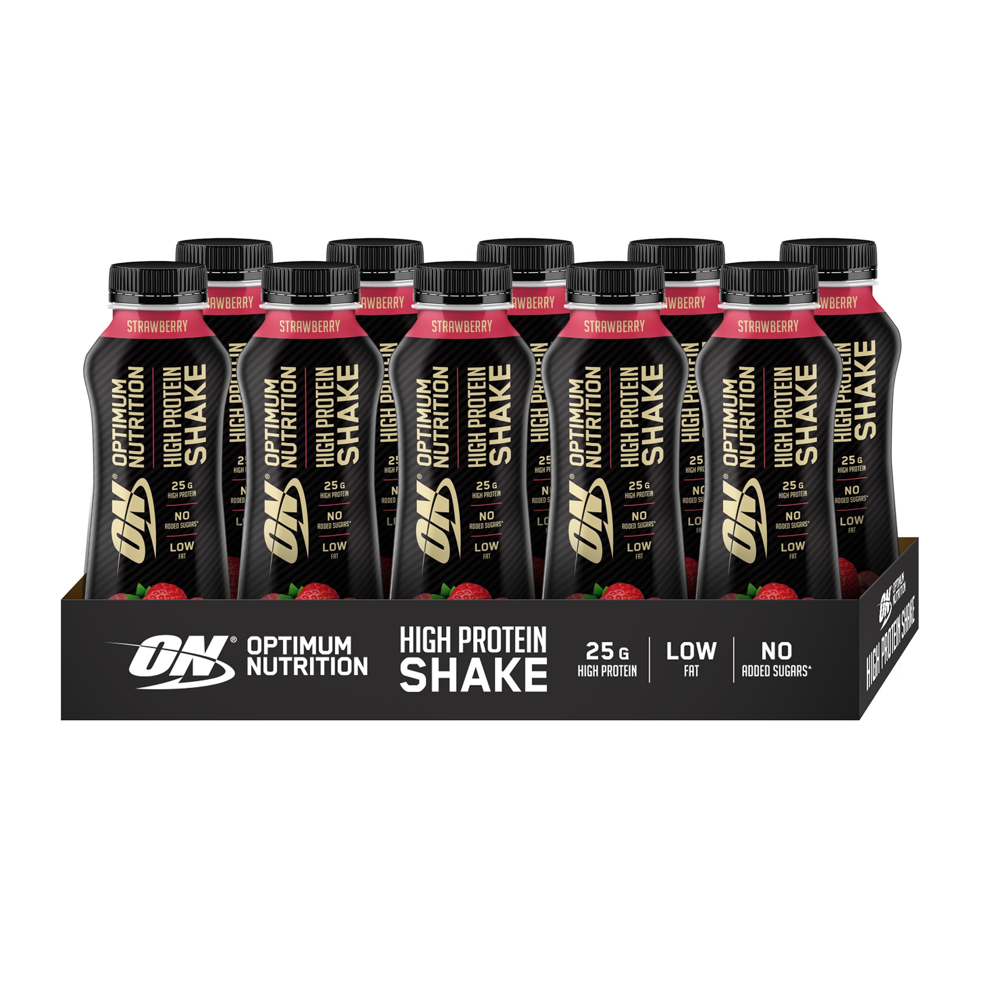 Shake proteic, Optimum Nutrition Protein Shake Strawberry, 10 buc x 330 ml